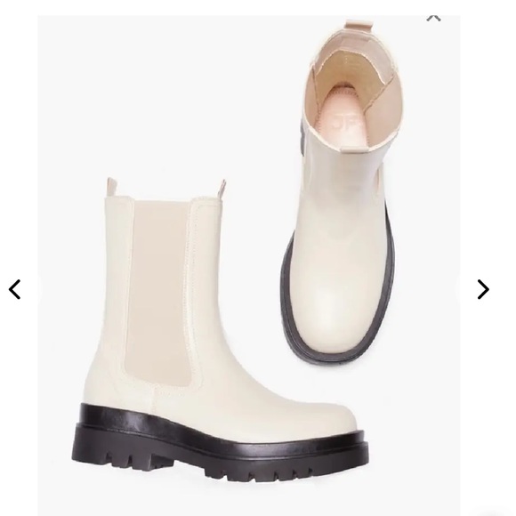 JustFab Platform Chelsea Boots - Cream - Picture 3 of 6